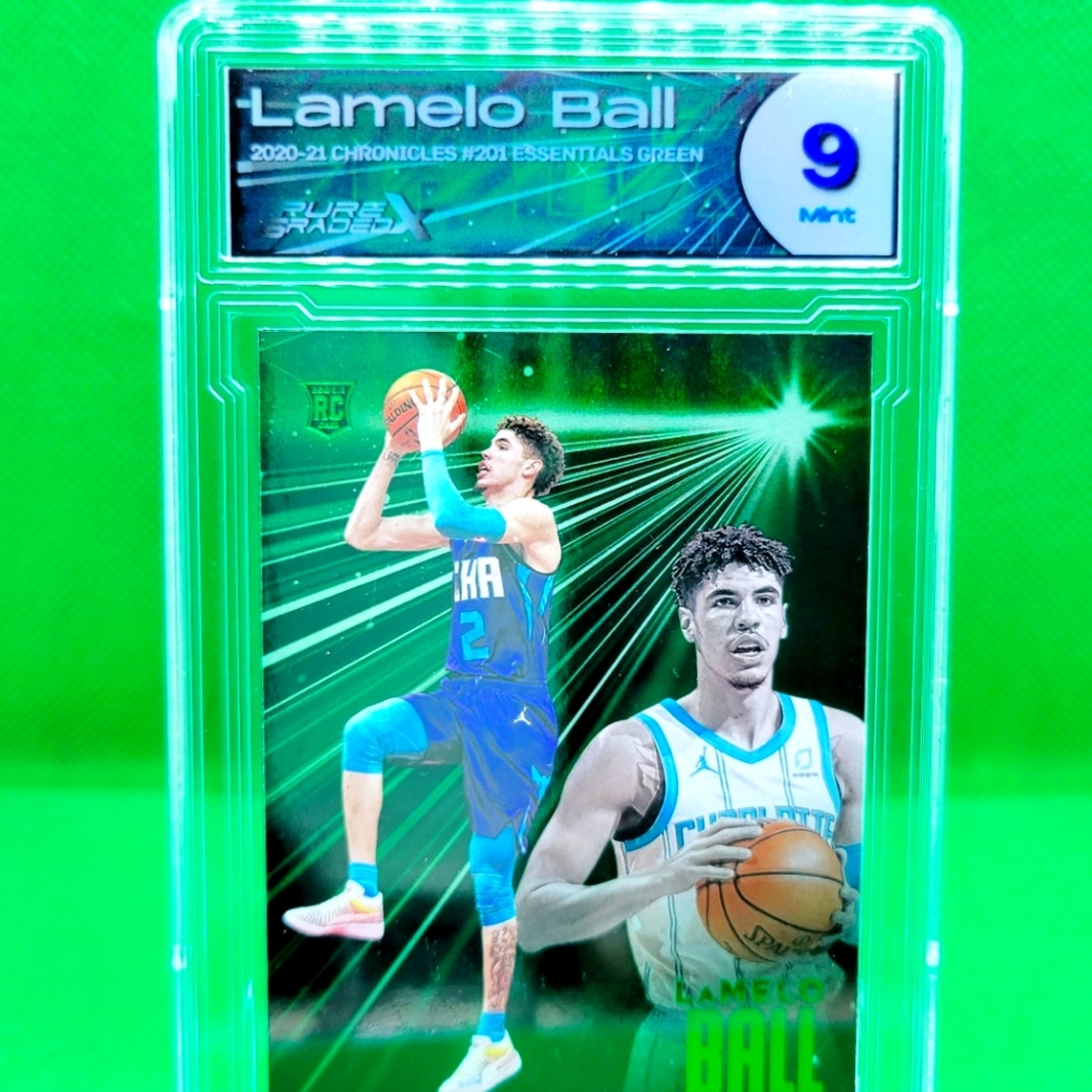 LaMelo Ball RC Essentials #201 2020-21 Panini Chronicles 201 Green SP PGX 9 RC